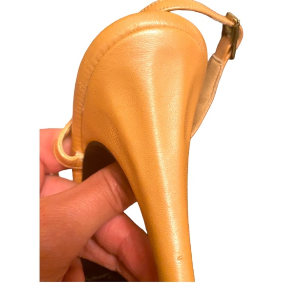 Vintage Moda Franco peach leather sling back heels. Sz 8.5 - Picture 15 of 16
